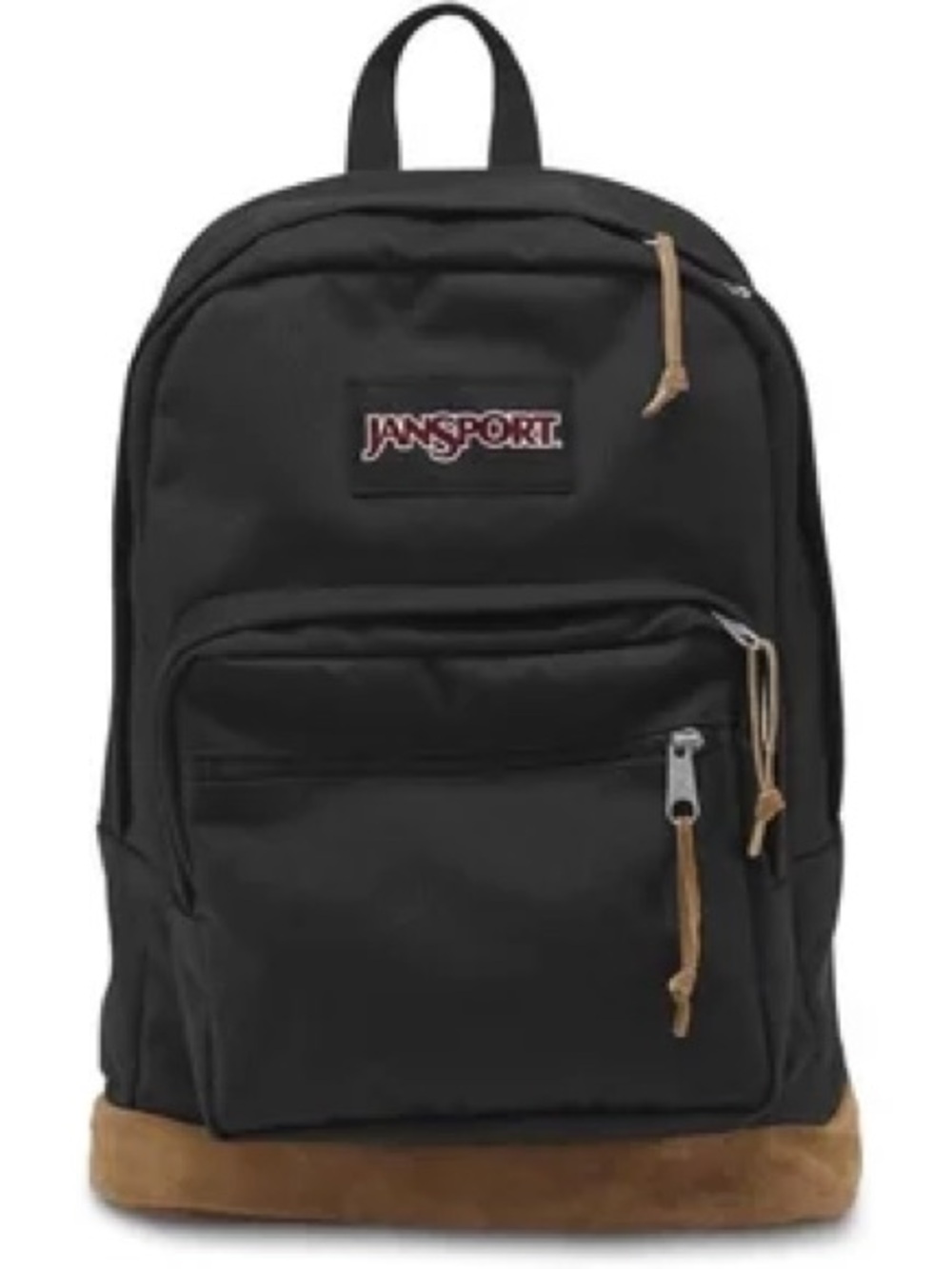 JanSport Black Backpack with Suede Bottom